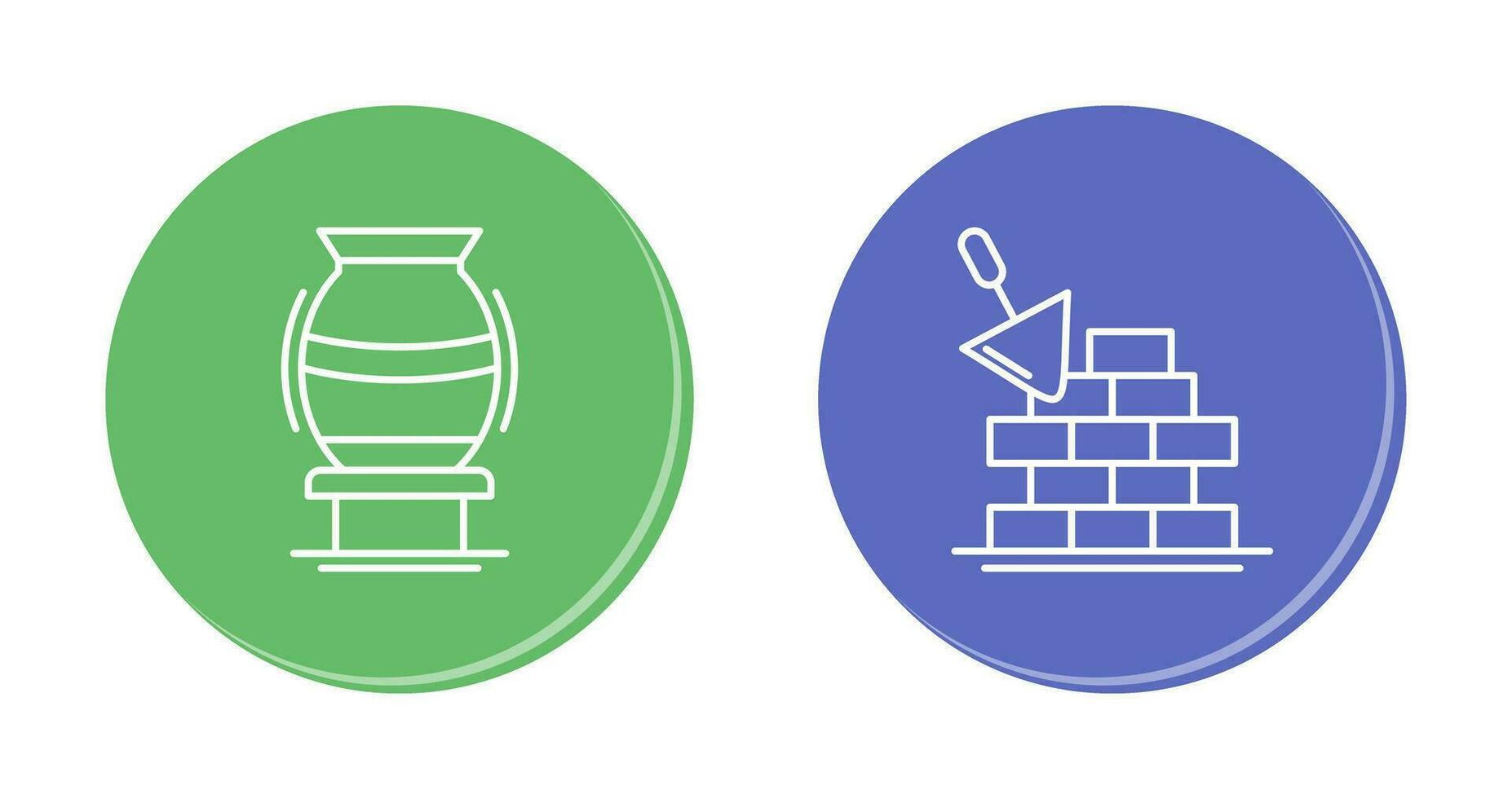 vase and brickwall Icon vector
