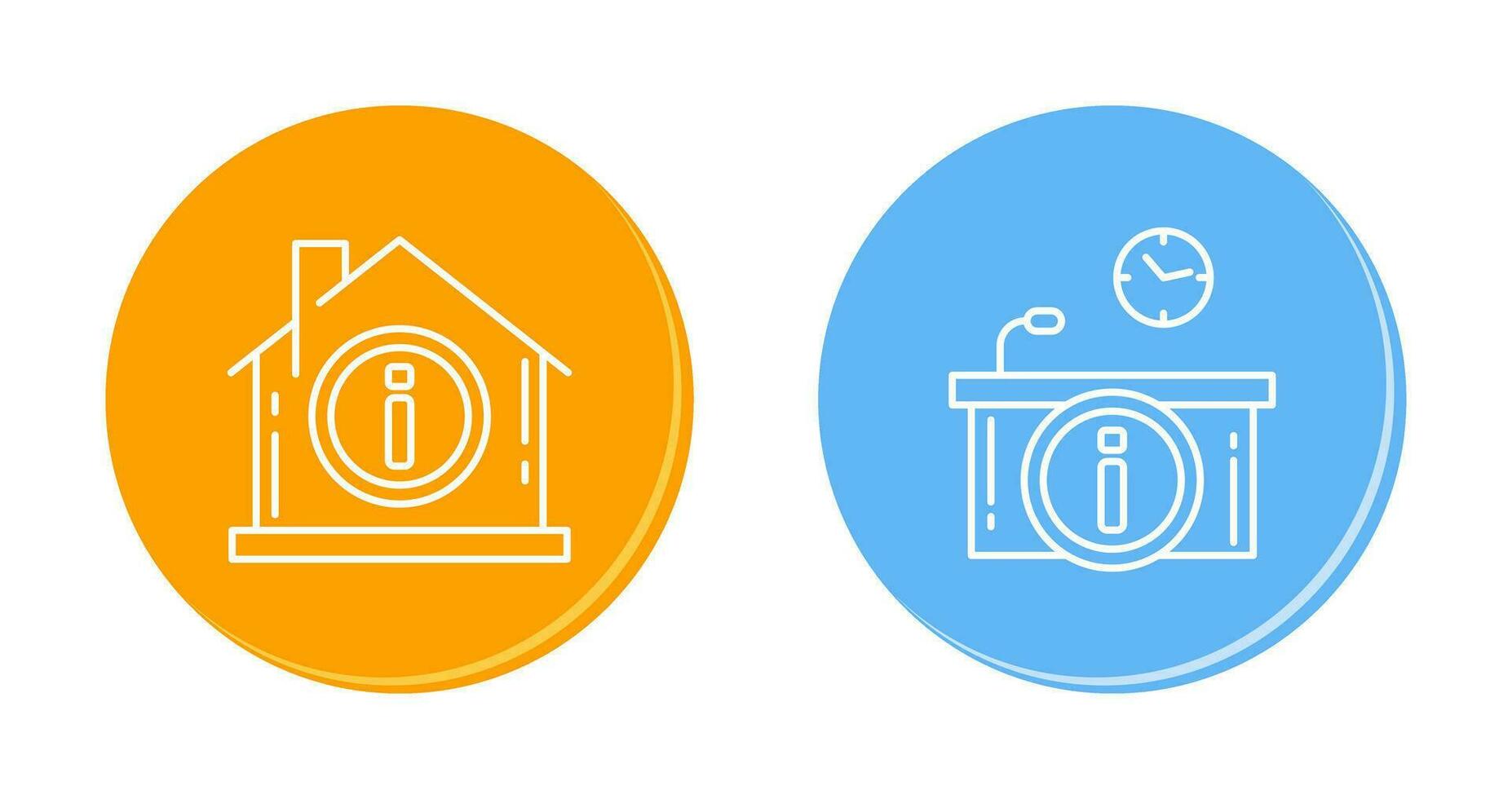 house and information desk Icon vector