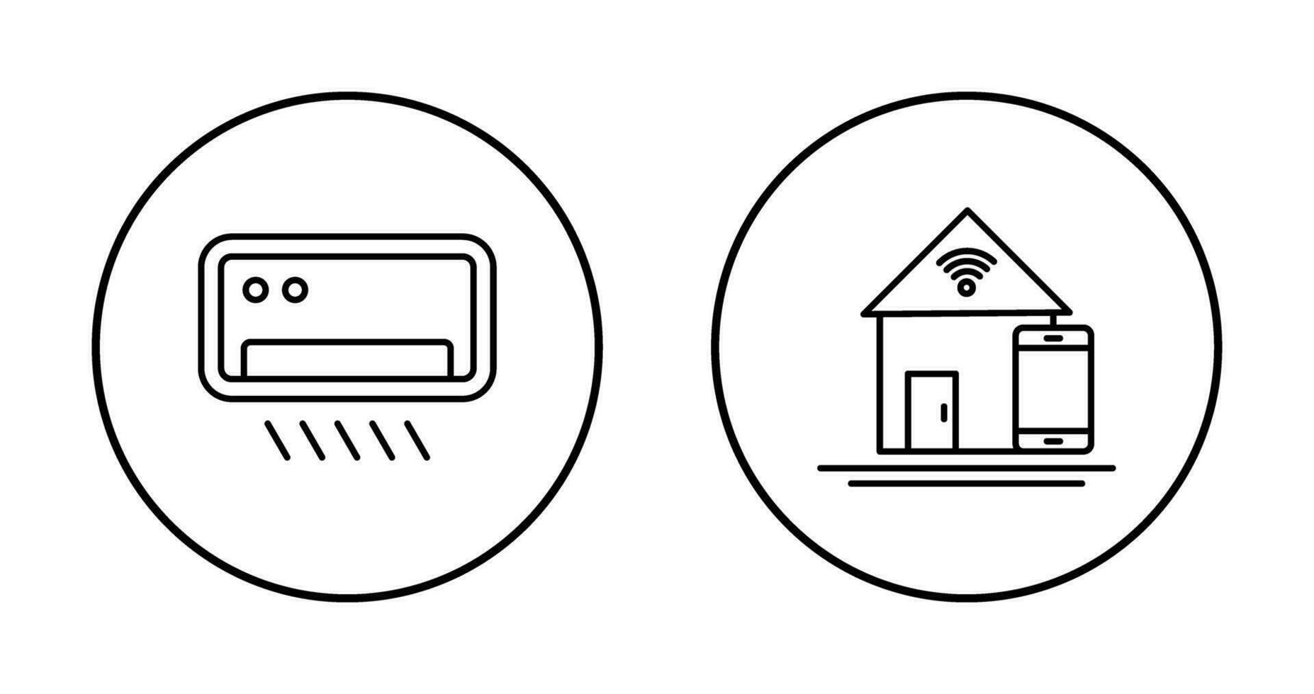 Air Conditioner and Home Automation Icon vector