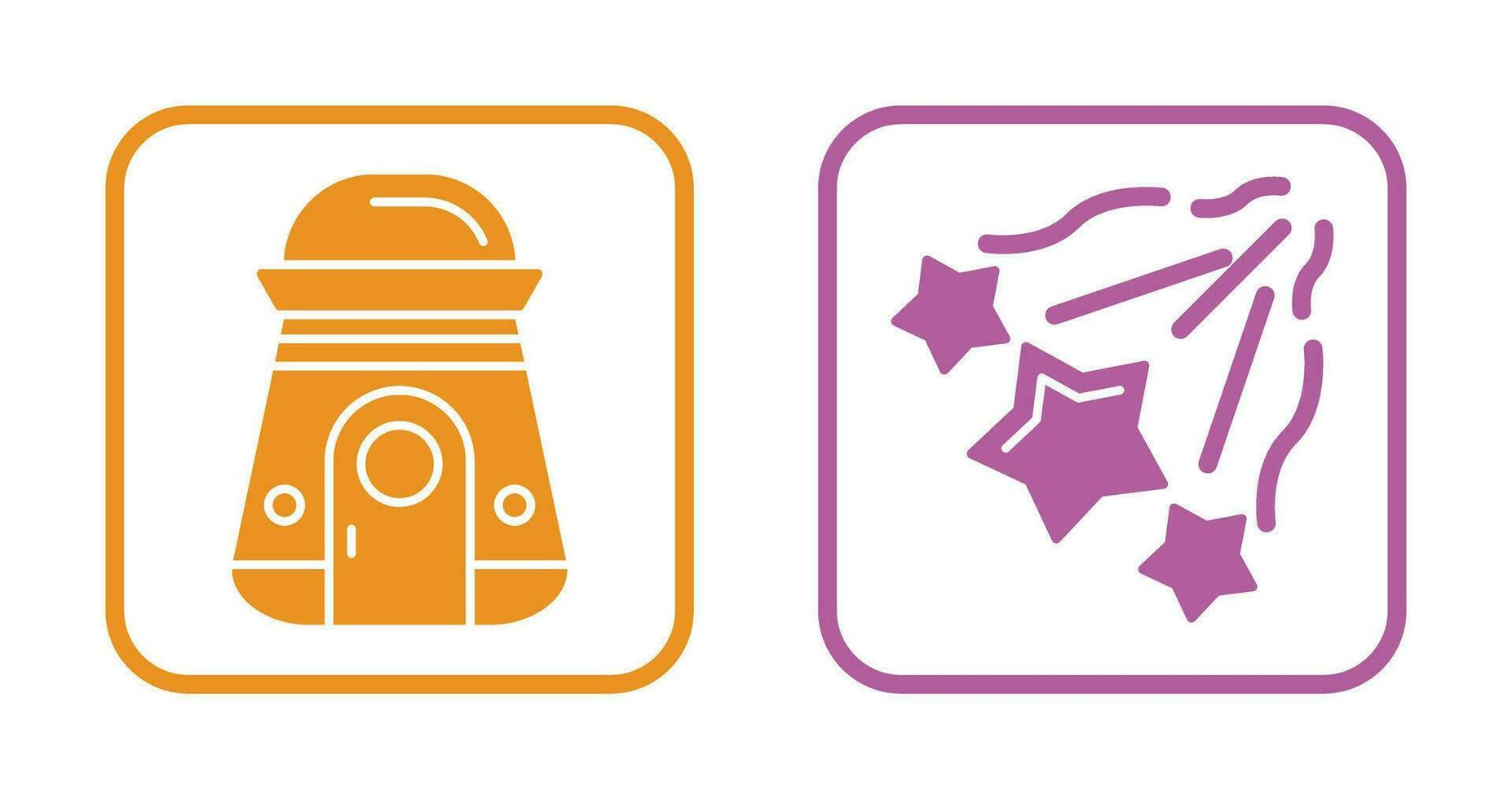 space capsule And falling stars Icon vector