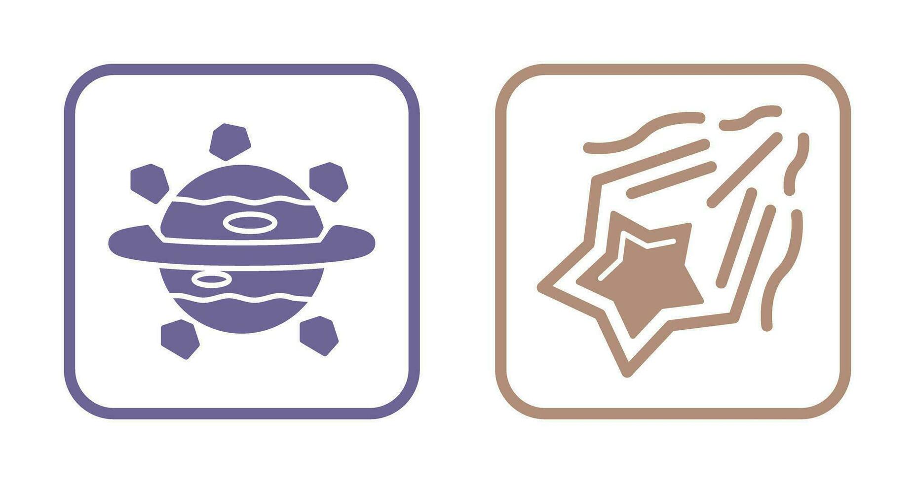 saturn and shooting star Icon vector