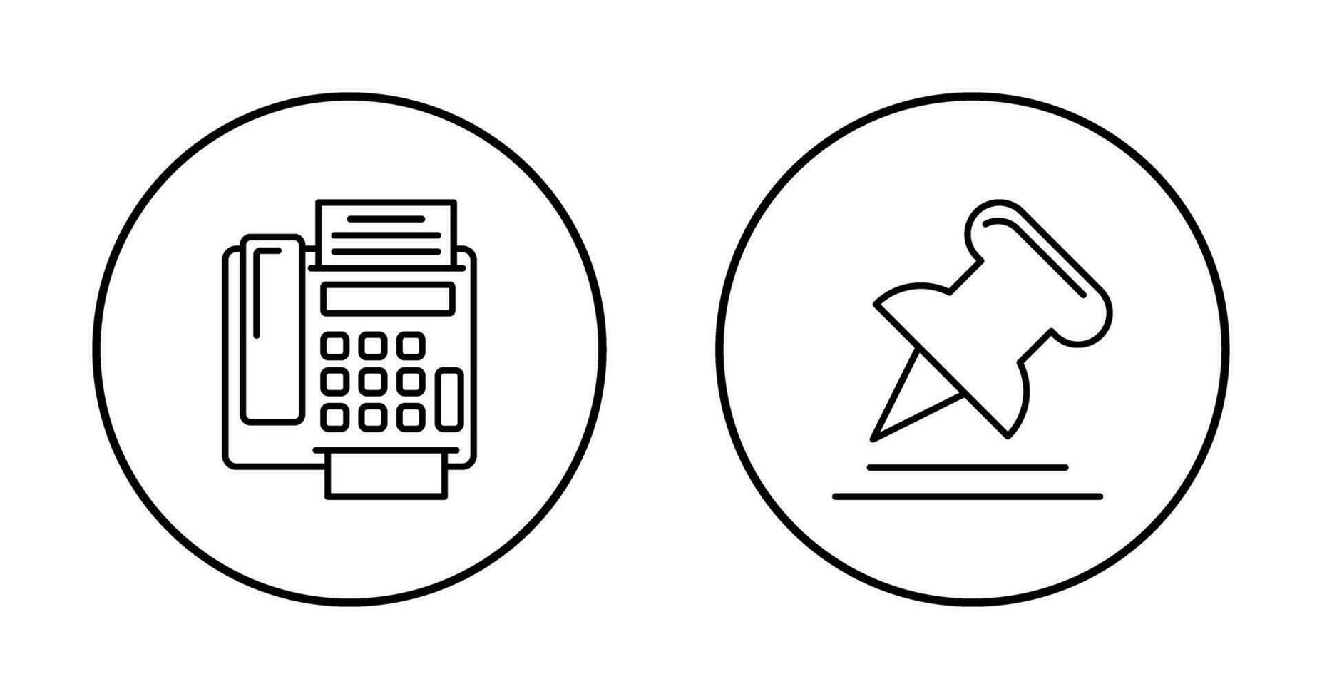 Fax Machine and Pin Icon vector