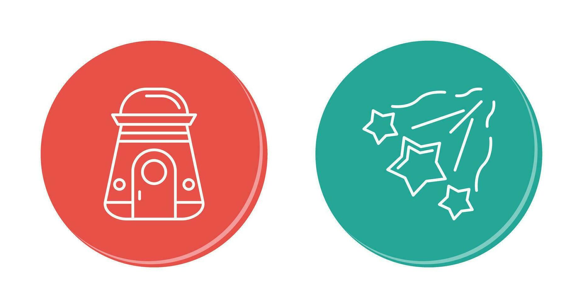 space capsule And falling stars Icon vector