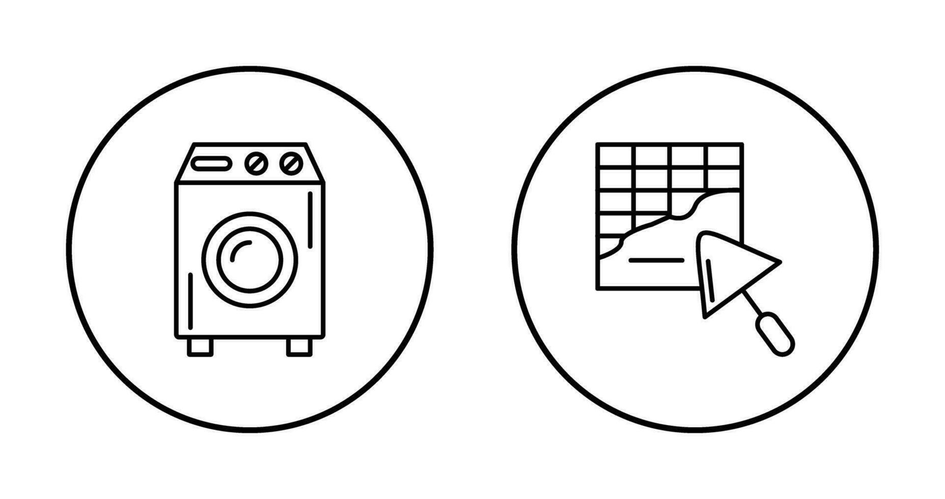 Washing Machine and Plastering Icon vector