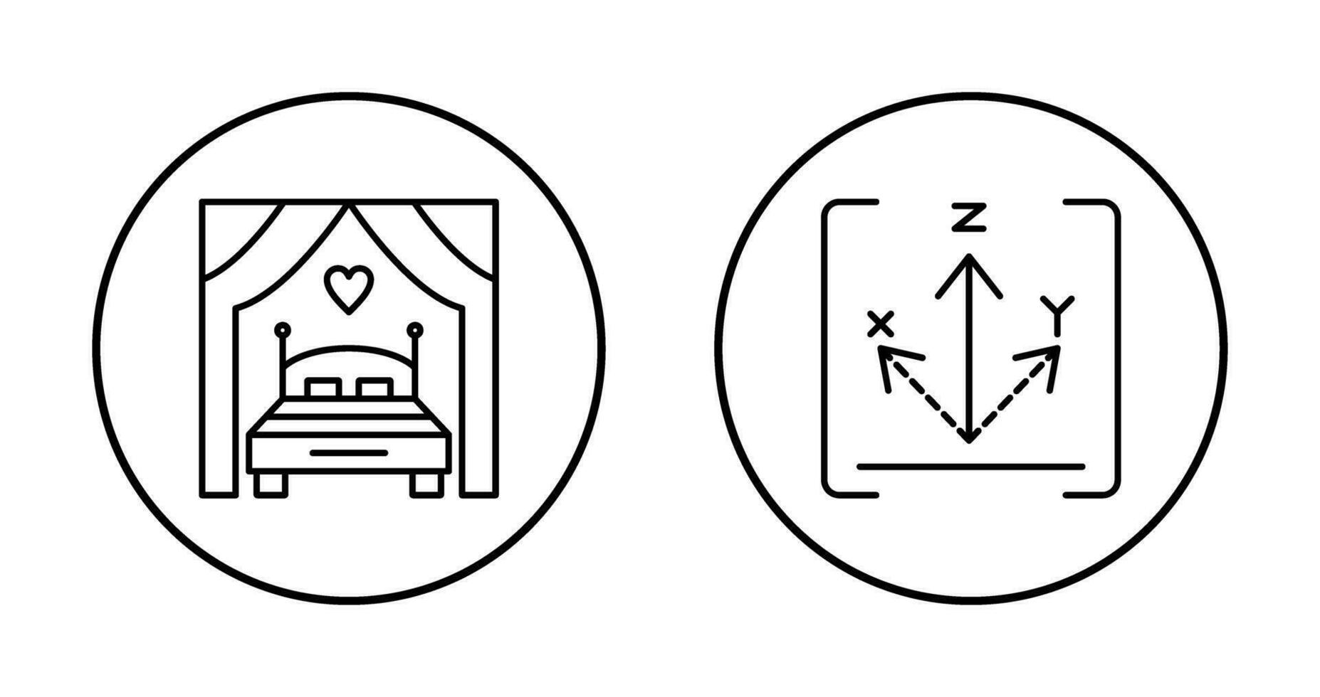 Bed and Axis Icon vector
