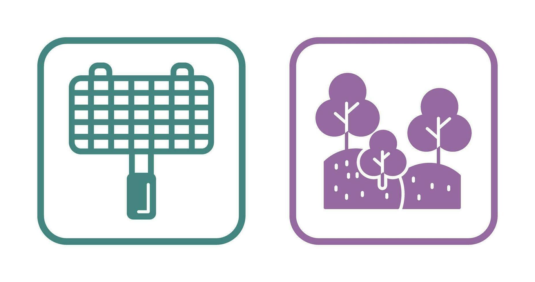 Grill and Forest Icon vector