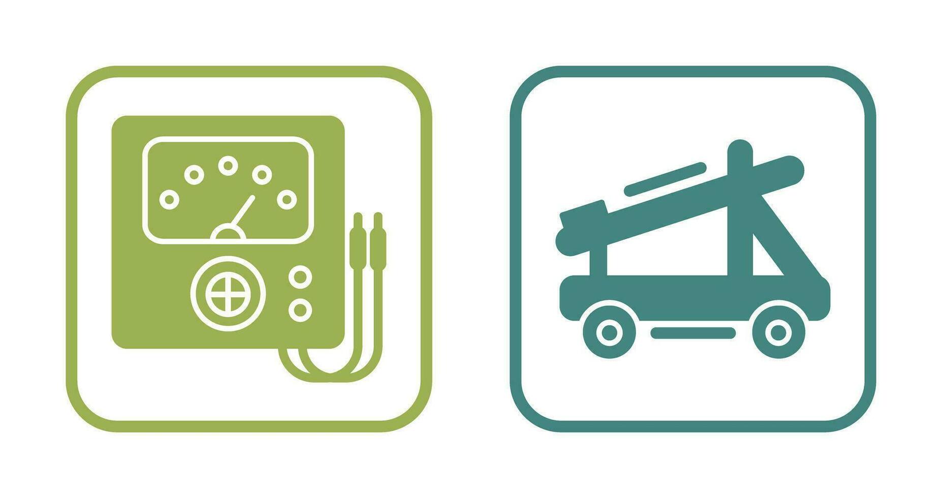 Voltmeter and Catapult Icon vector