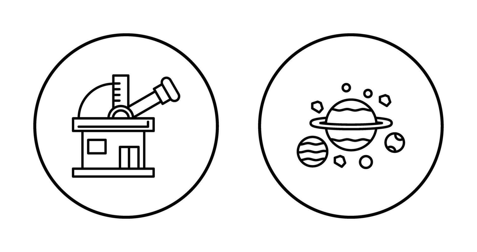 observatory and planets Icon vector