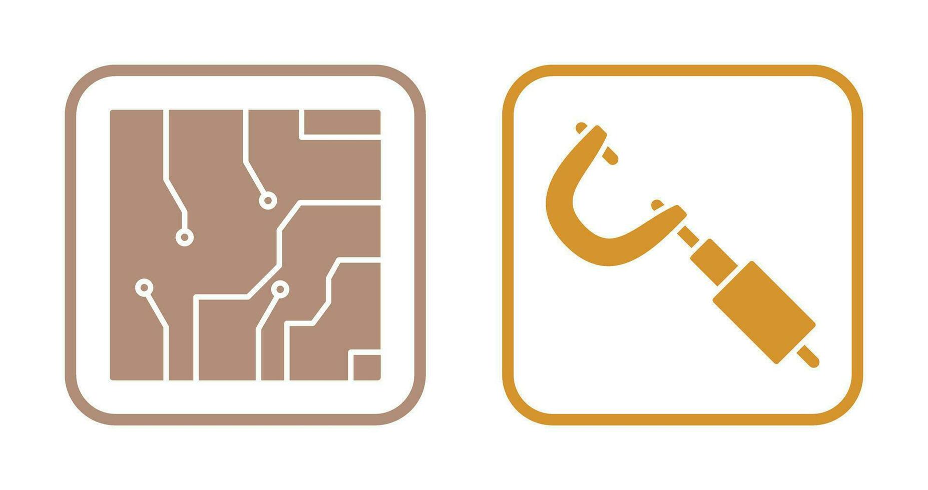 Electrical circuit and Micrometer Icon vector