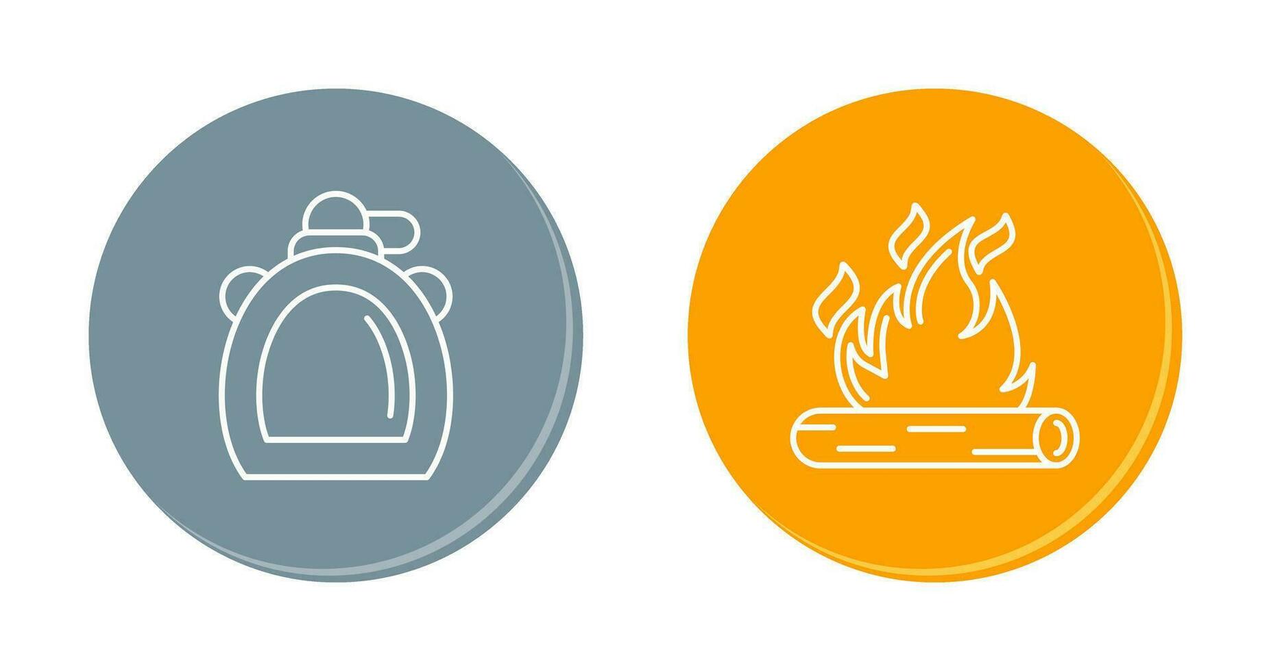 Canteen and Bonfire Icon vector