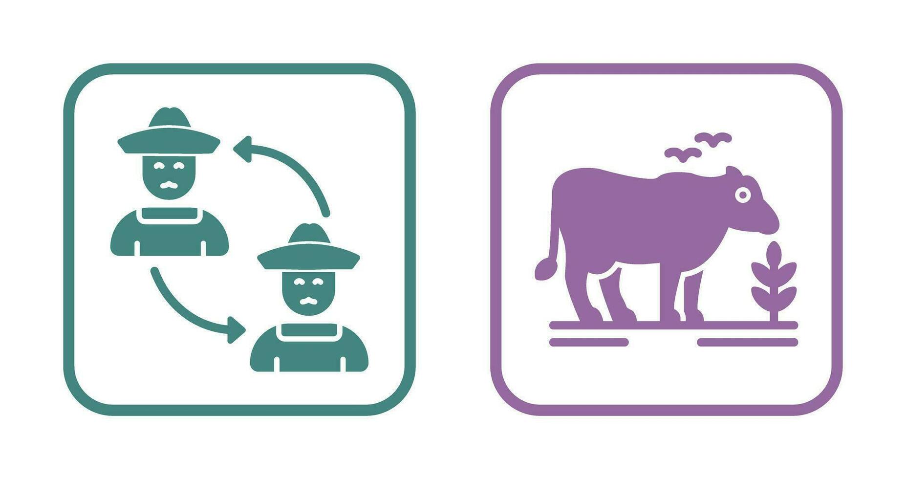 Connect and Cattle Icon vector