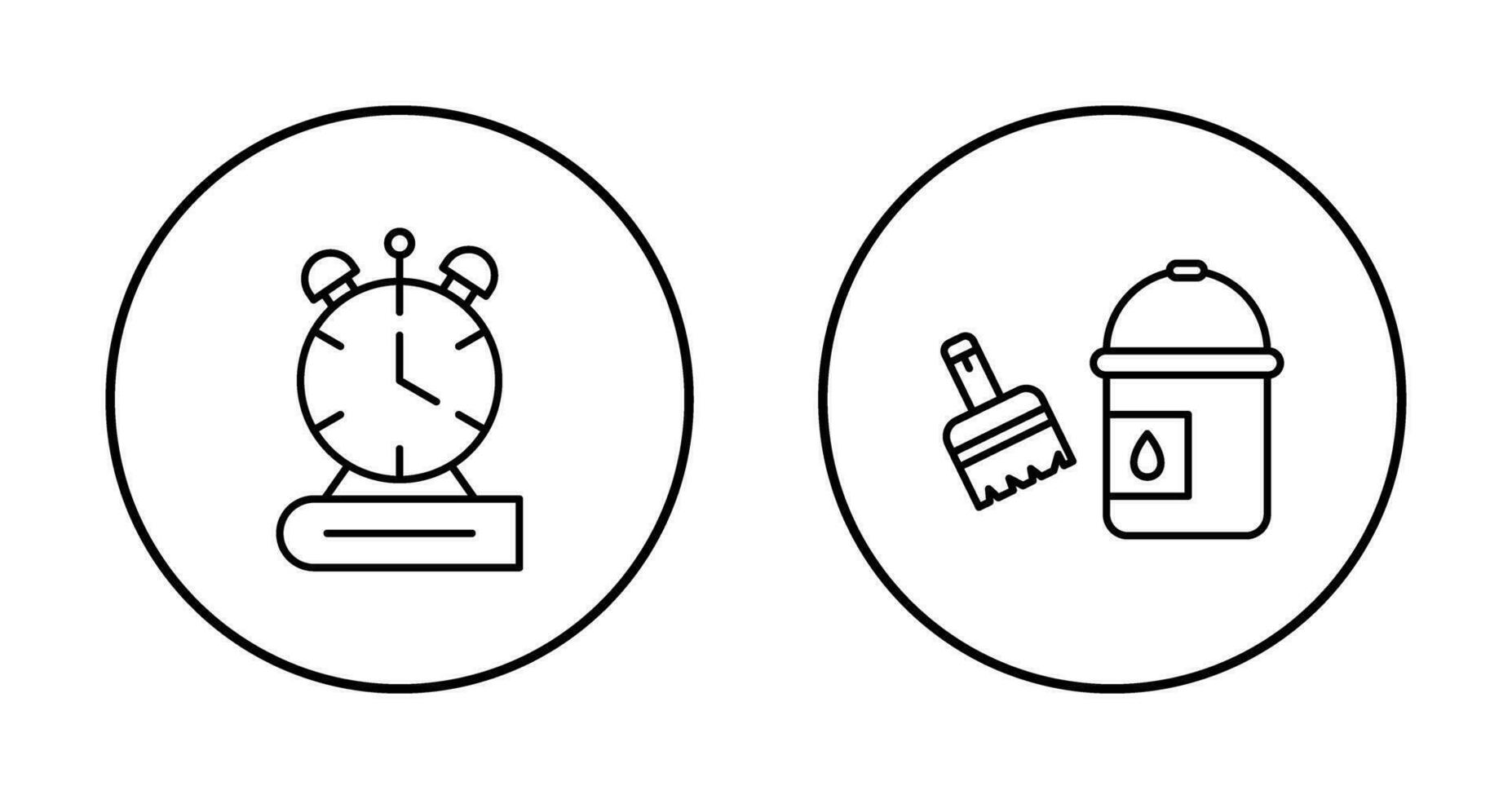 Paint Brush and Alarm Clock Icon vector