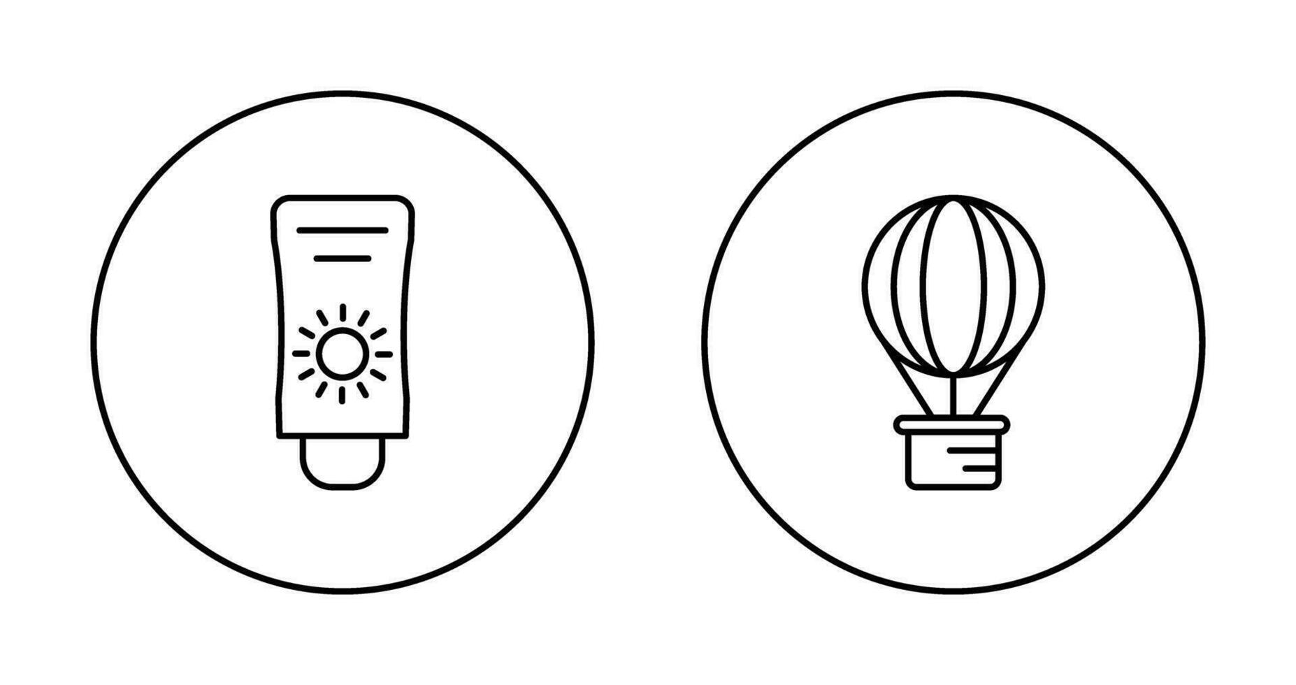 Sun Cream and Hot Air Balloon Icon vector