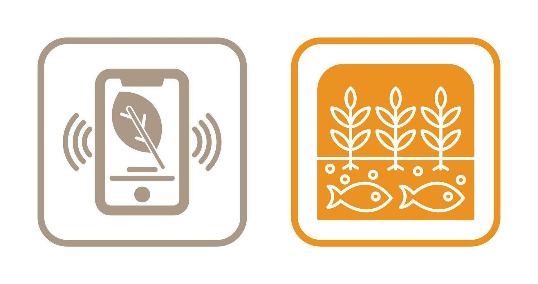 Smart Phone and Hydroponic Icon vector