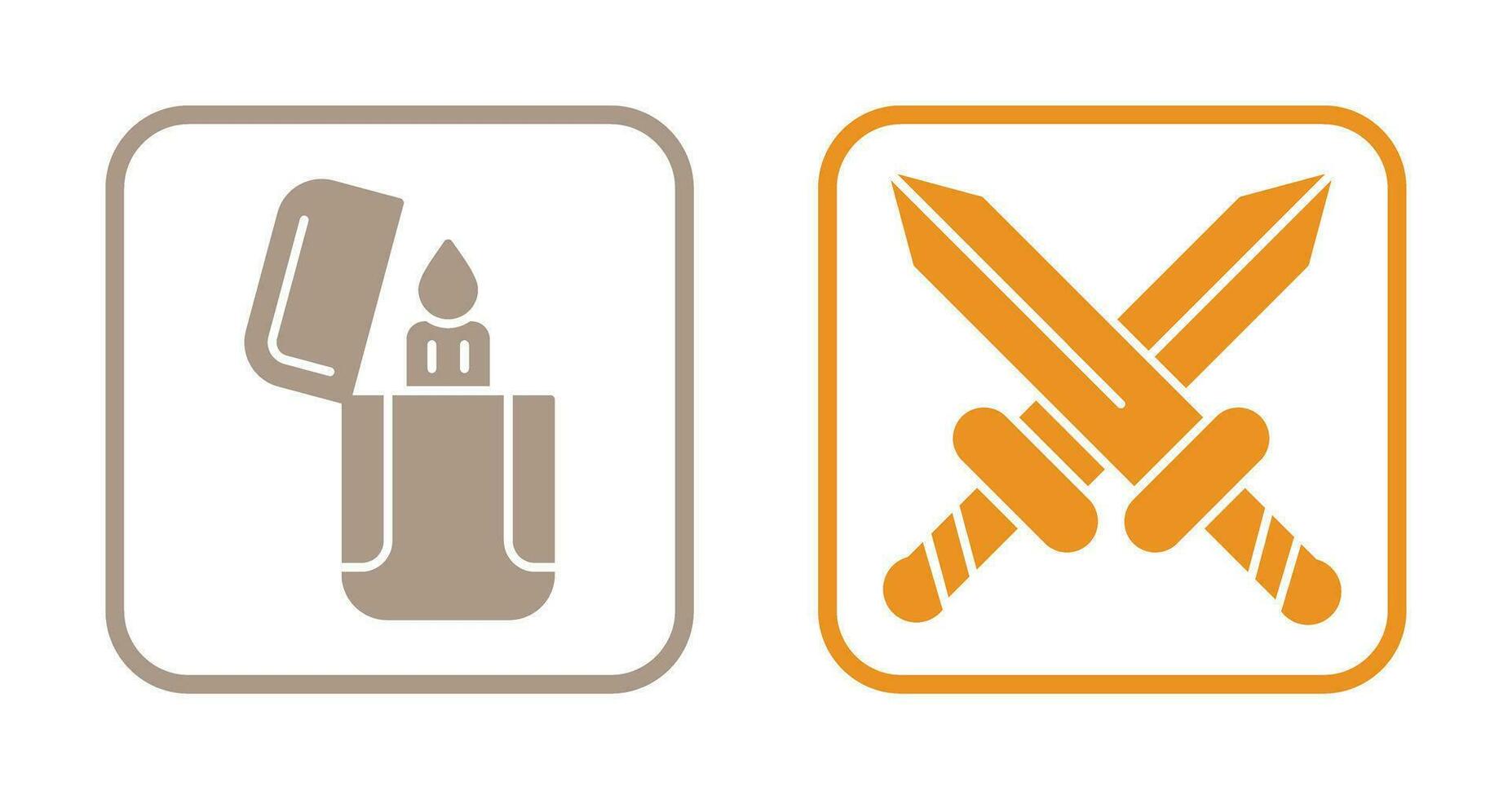 Lighter and Sword Icon vector