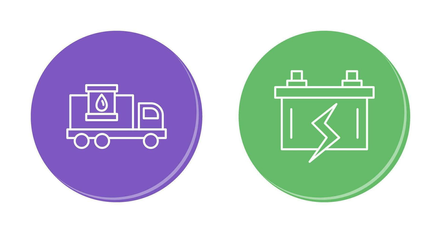 Fuel Truck and Battery Icon vector