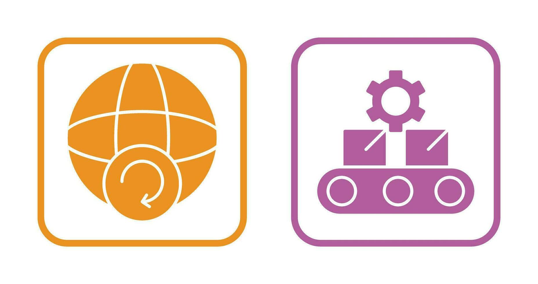 Earth and Conveyor Belt Icon vector