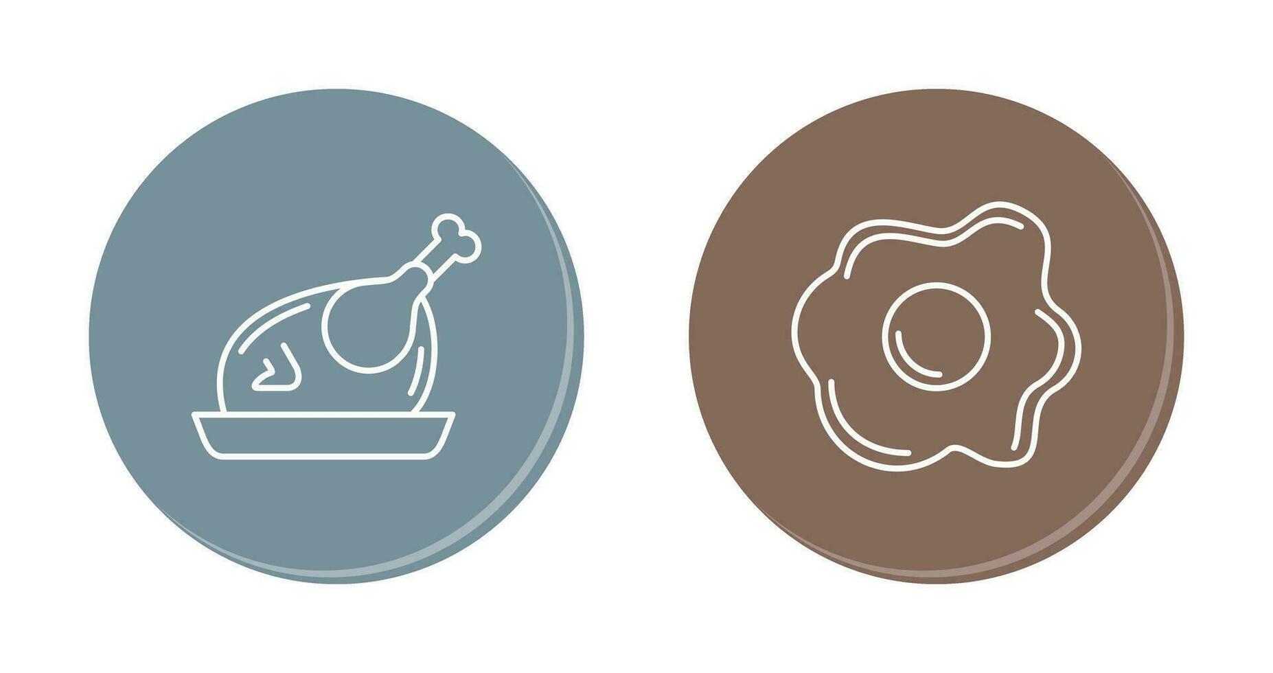 Chicken leg and Fried egg Icon vector