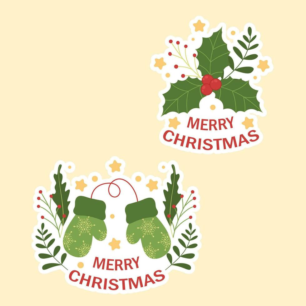 Christmas Theme Vector Arts with Christmas holiday celebration simple cute icons