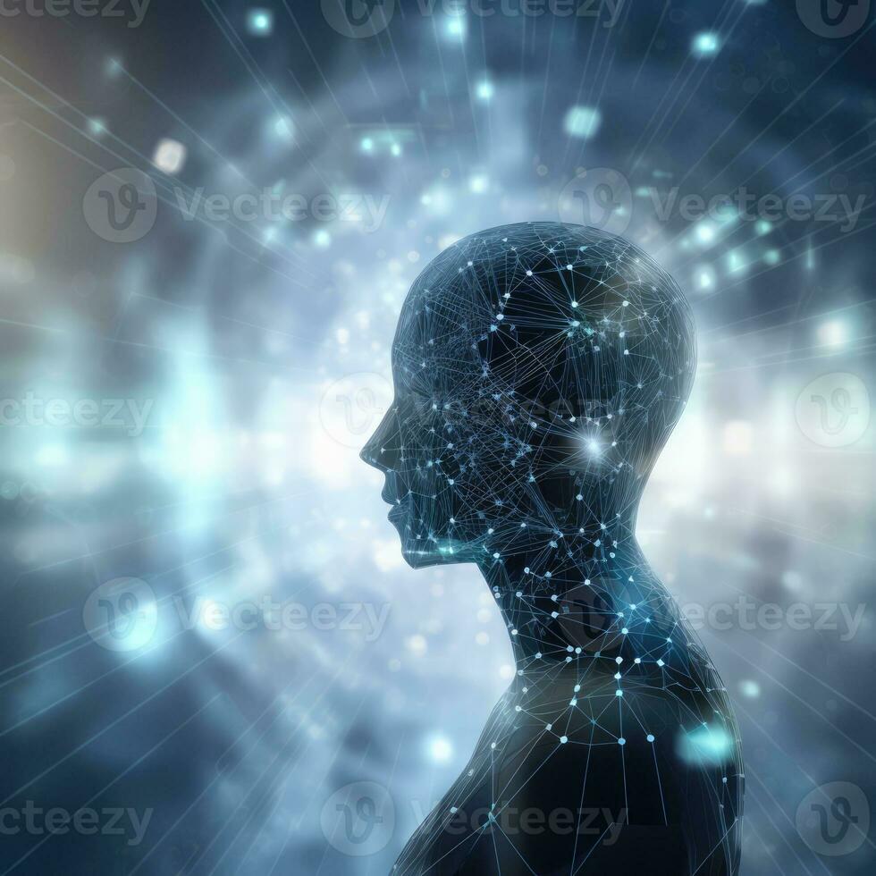Artificial intelligence, AI Generative. machine learning and modern futuristic computer technology concept. Business, Technology, Internet and network concept photo
