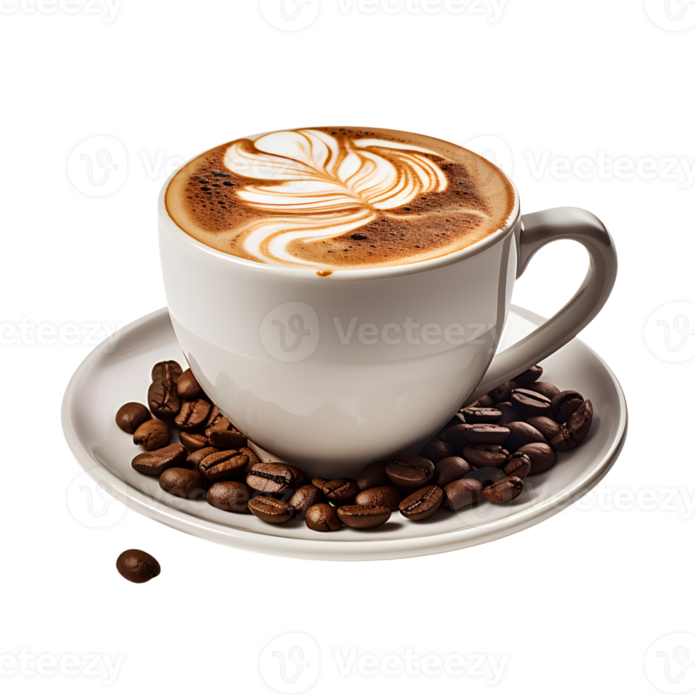 Cappuccino. Cup of coffee on the table. AI Generated png