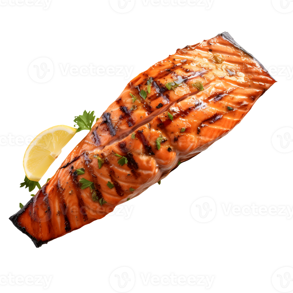 Grilled salmon isolated. Ai generated 33025960 PNG