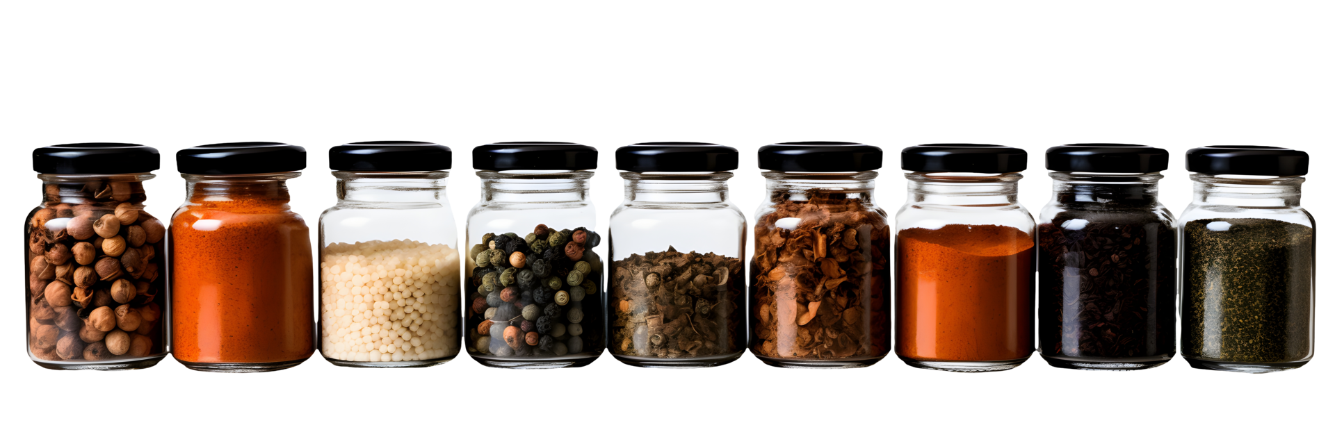 Isolated reusable spice jars. Ai generated 33025961 PNG