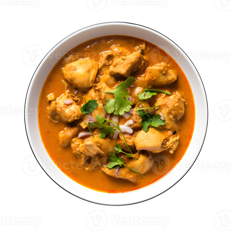 Butter chicken tikka masala served with roti. Ai generated png