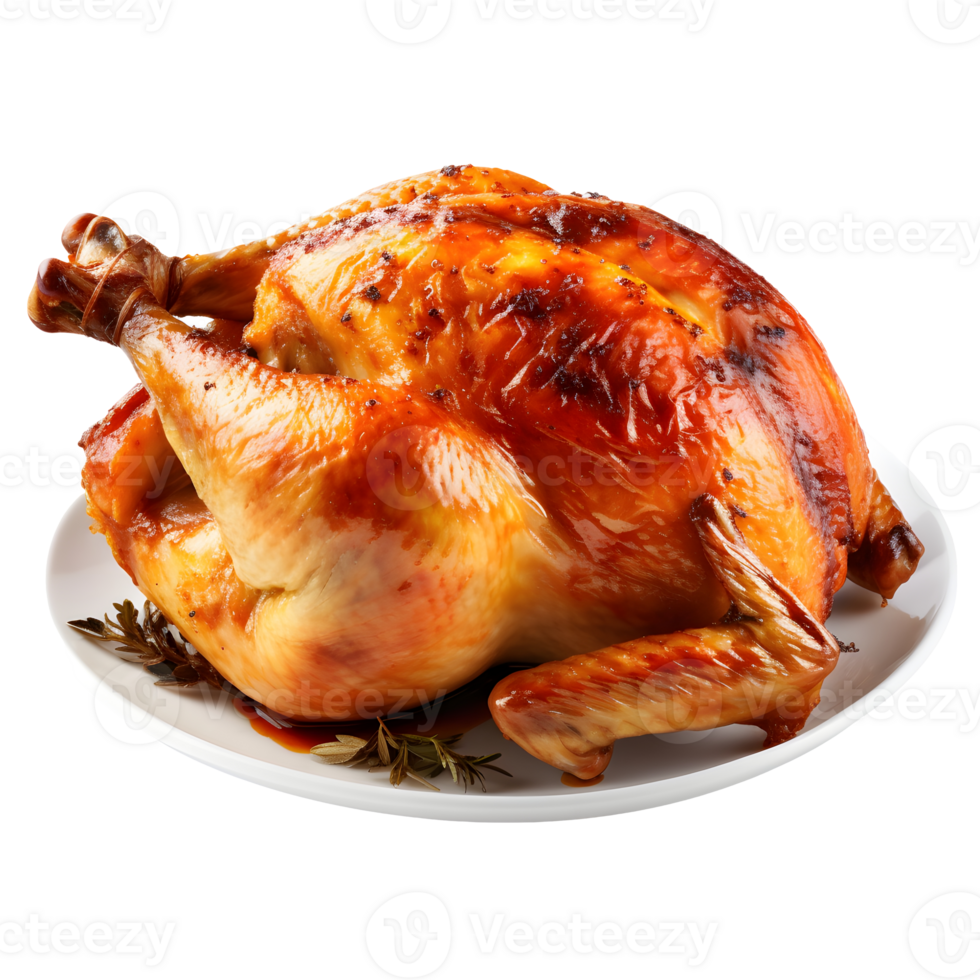 Whole roasted chicken. Grilled chicken. Ai generated png