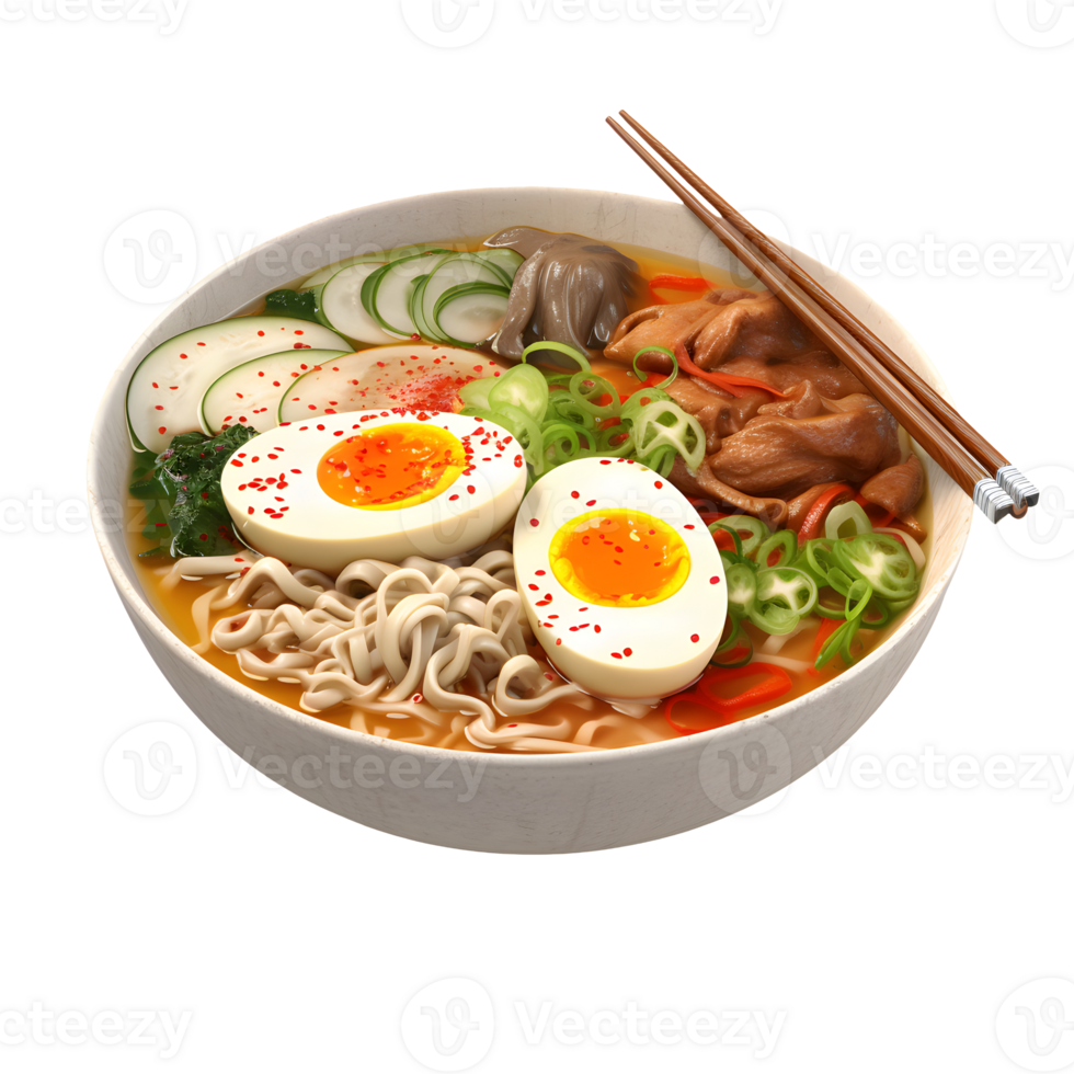 Isolated Japanese ramen soup. Ai generated png