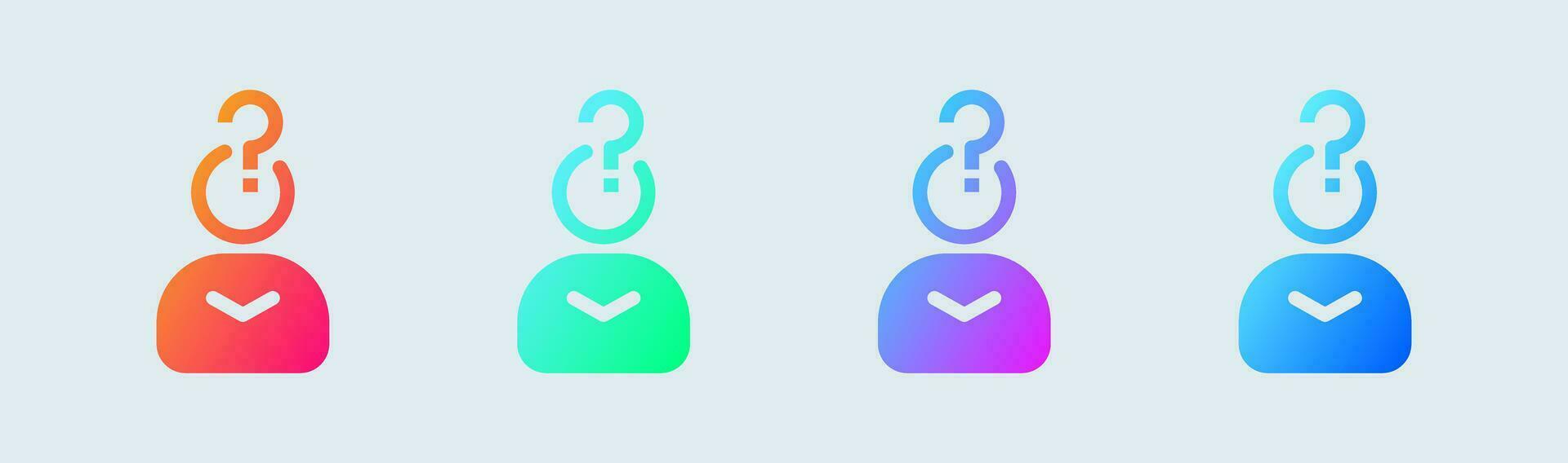 Guest solid icon in gradient colors. Client privacy signs vector illustration.