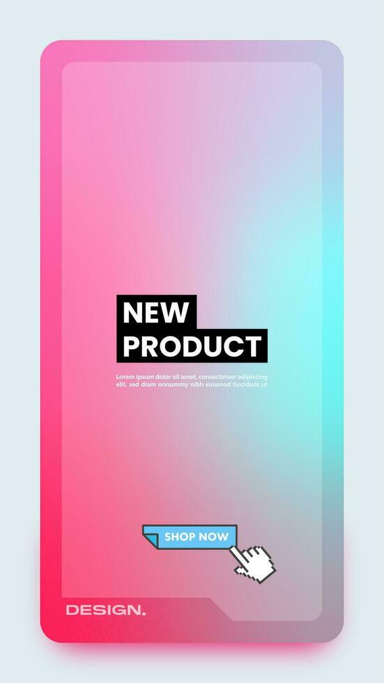 Futuristic vertical gradient background. Social media frame vector illustration.