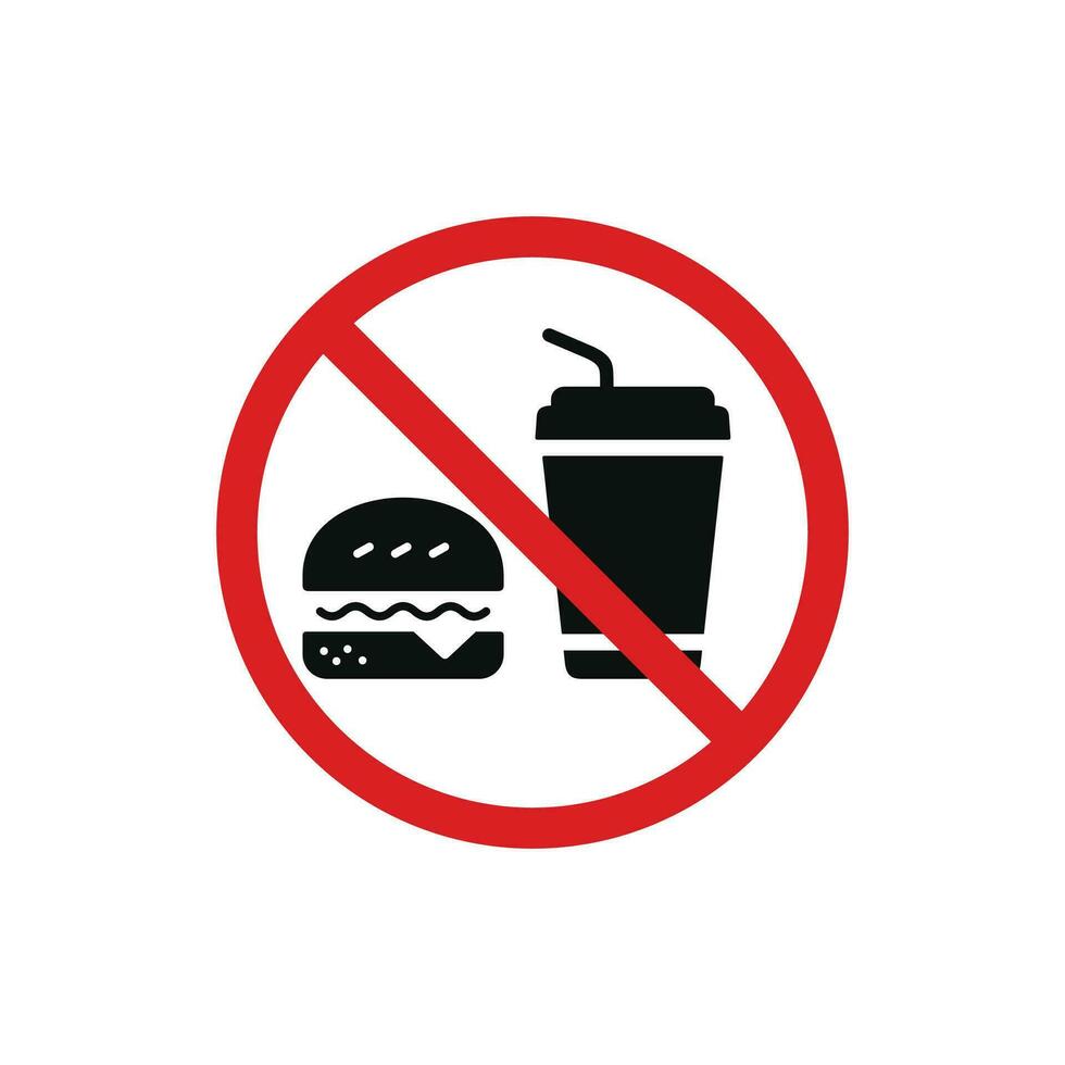 No food and drinks allowed icon symbol. No eating icon isolated on white background vector