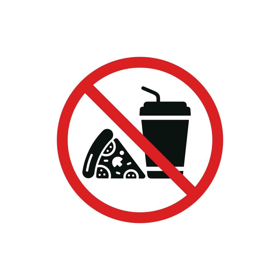 No food and drinks allowed icon symbol. No eating icon isolated on white background vector