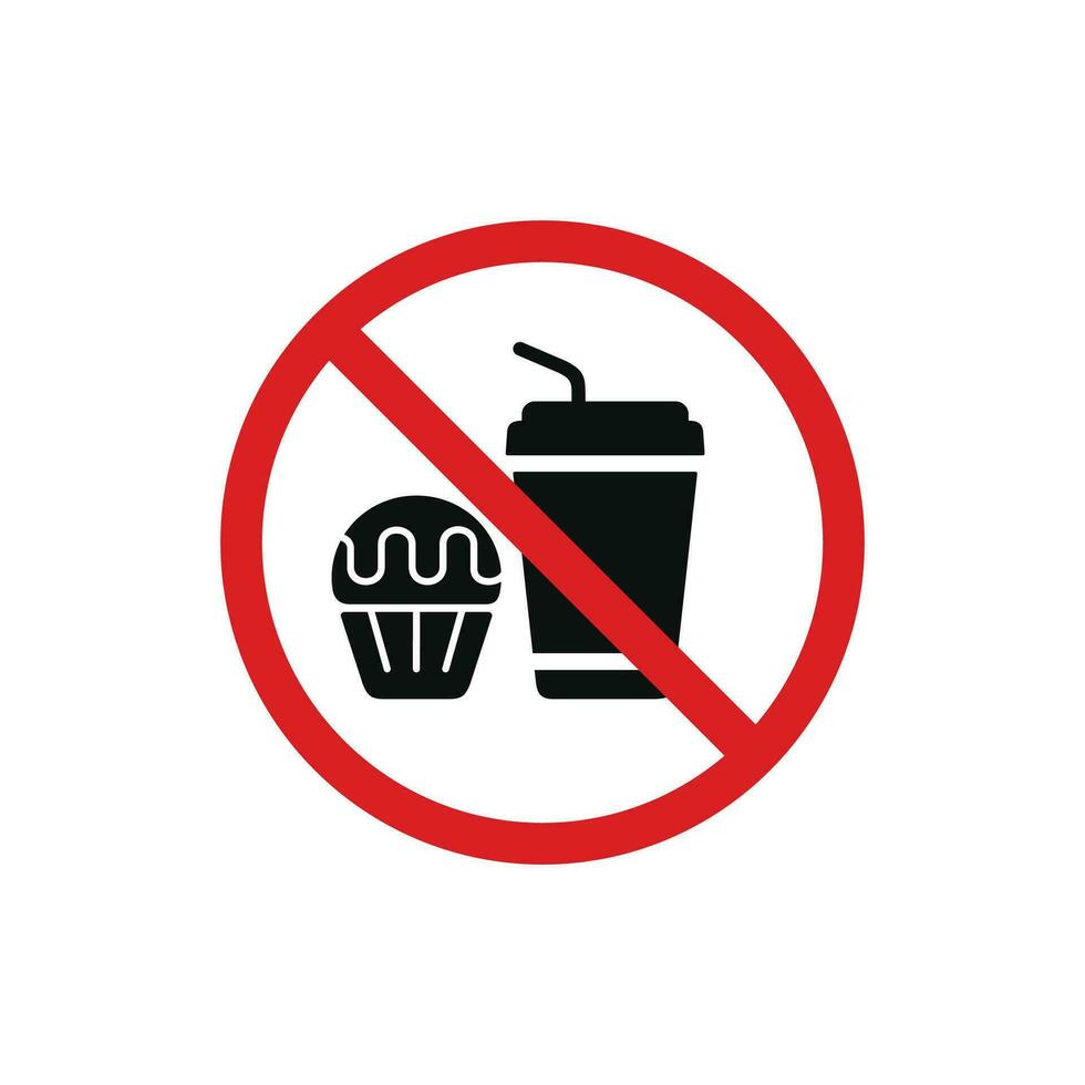 No food and drinks allowed icon symbol. No eating icon isolated on white background vector