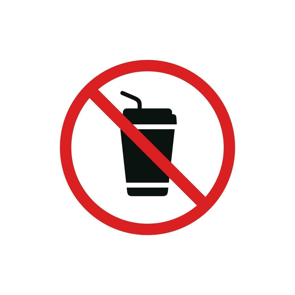 No drink allowed icon symbol vector isolated on white background