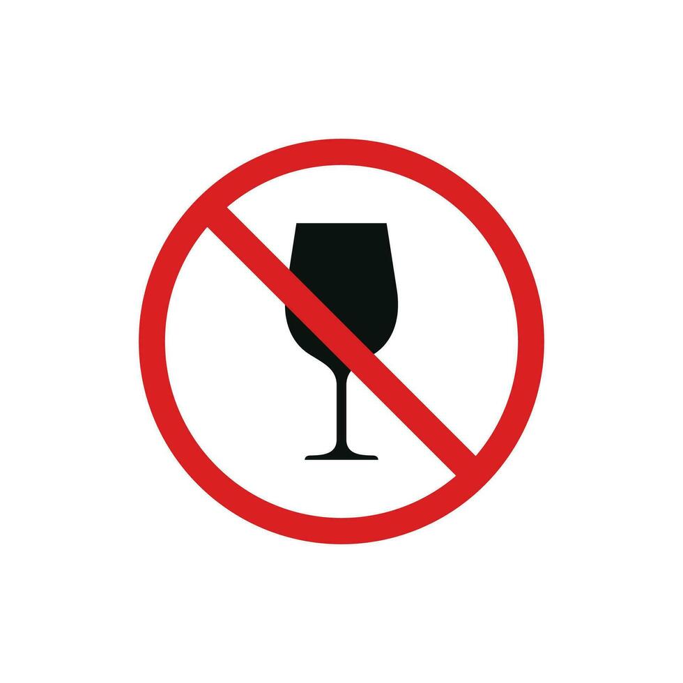 No drink allowed icon symbol vector isolated on white background