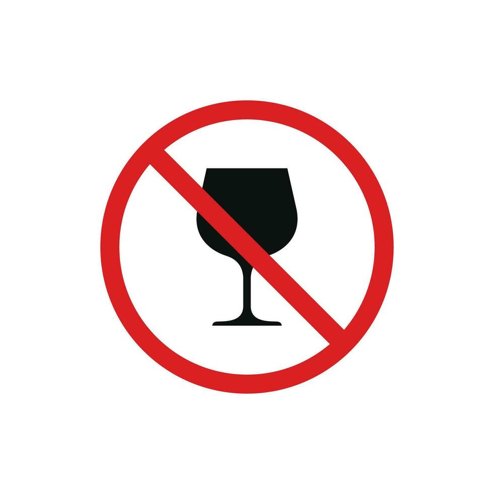 No drink allowed icon symbol vector isolated on white background