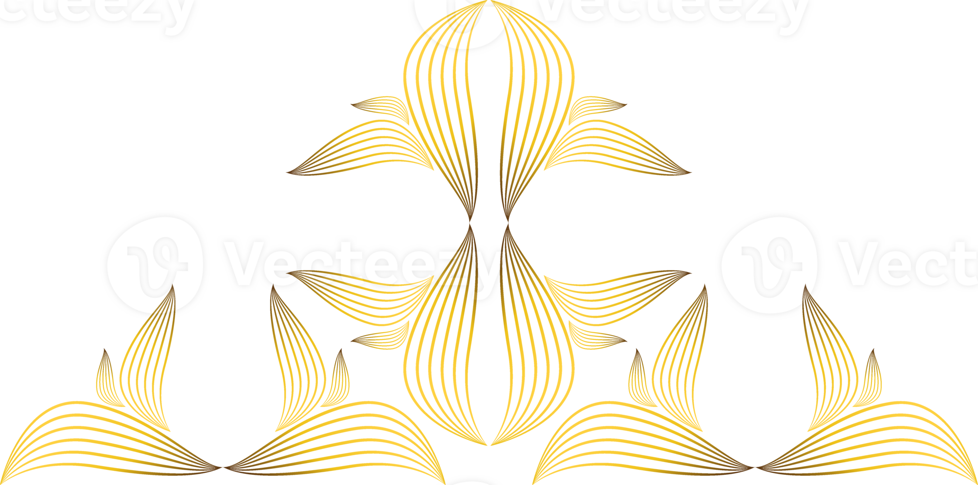 golden flower petal ornament png