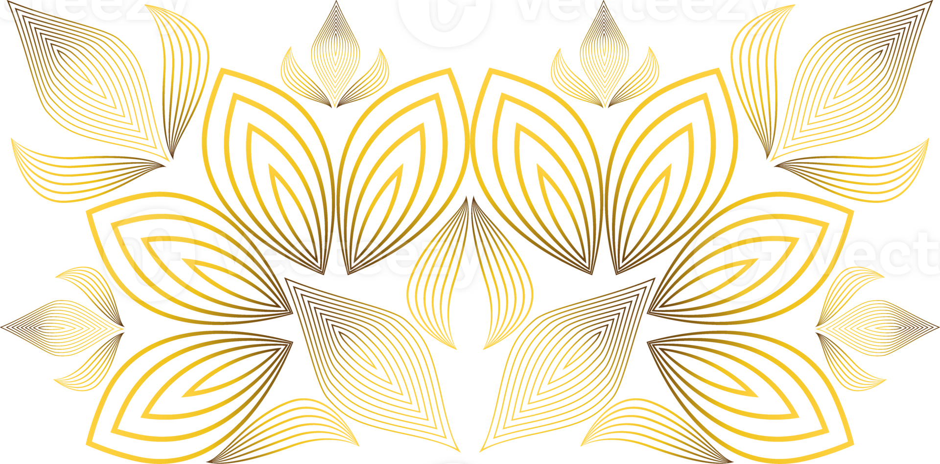 golden flower petal ornament png