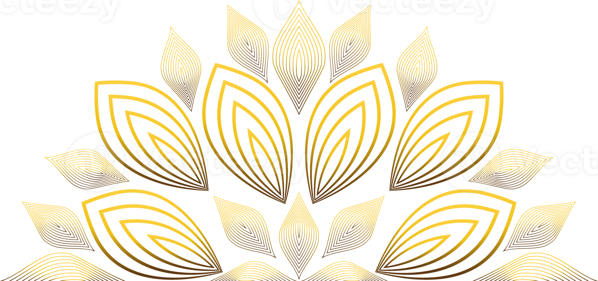 golden line flower petal decoration png