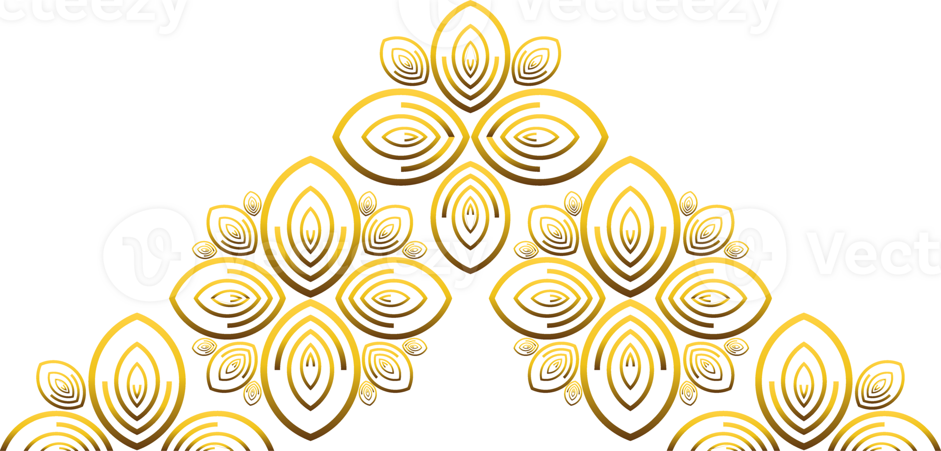 golden line flower petal decoration png