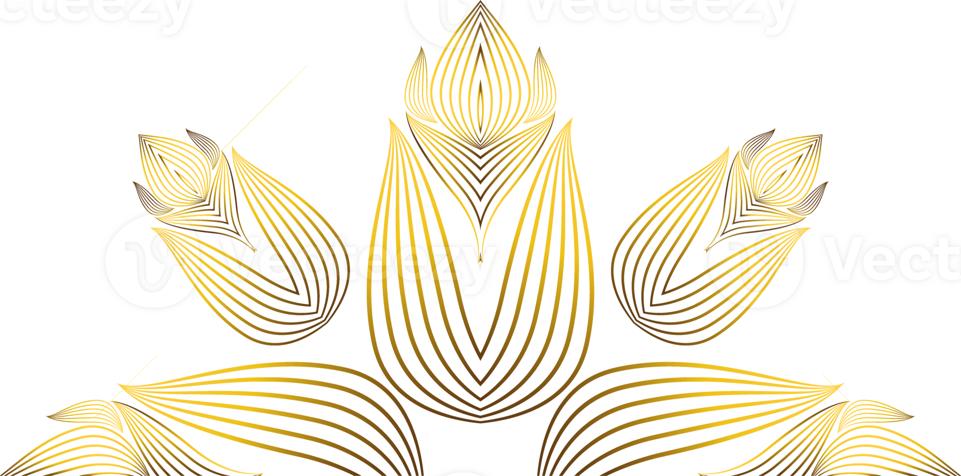 golden flower decoration png