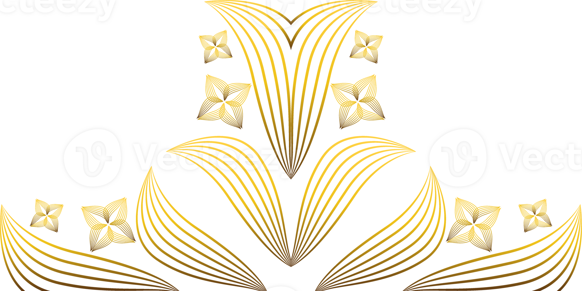 golden line flower petal decoration png