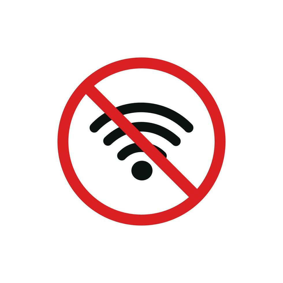 No Wifi señal icono firmar símbolo aislado en blanco antecedentes vector