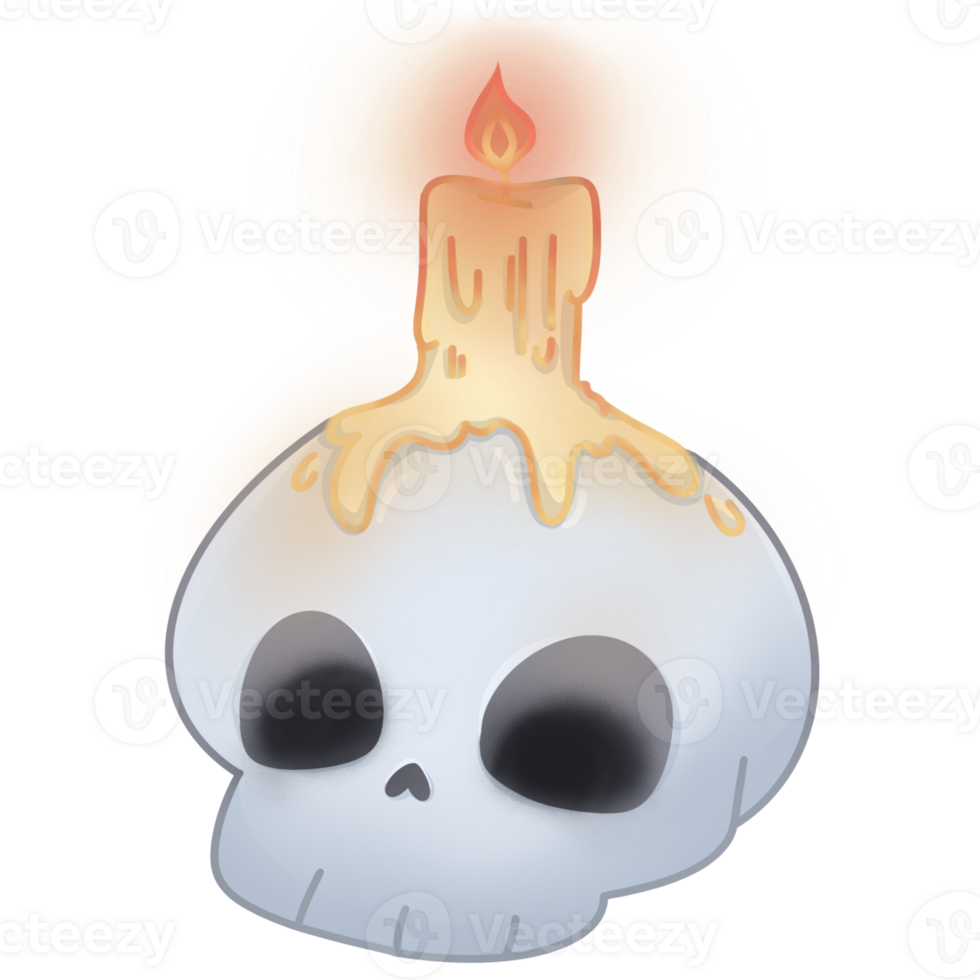Skeleton ghost With Candle In Halloween png