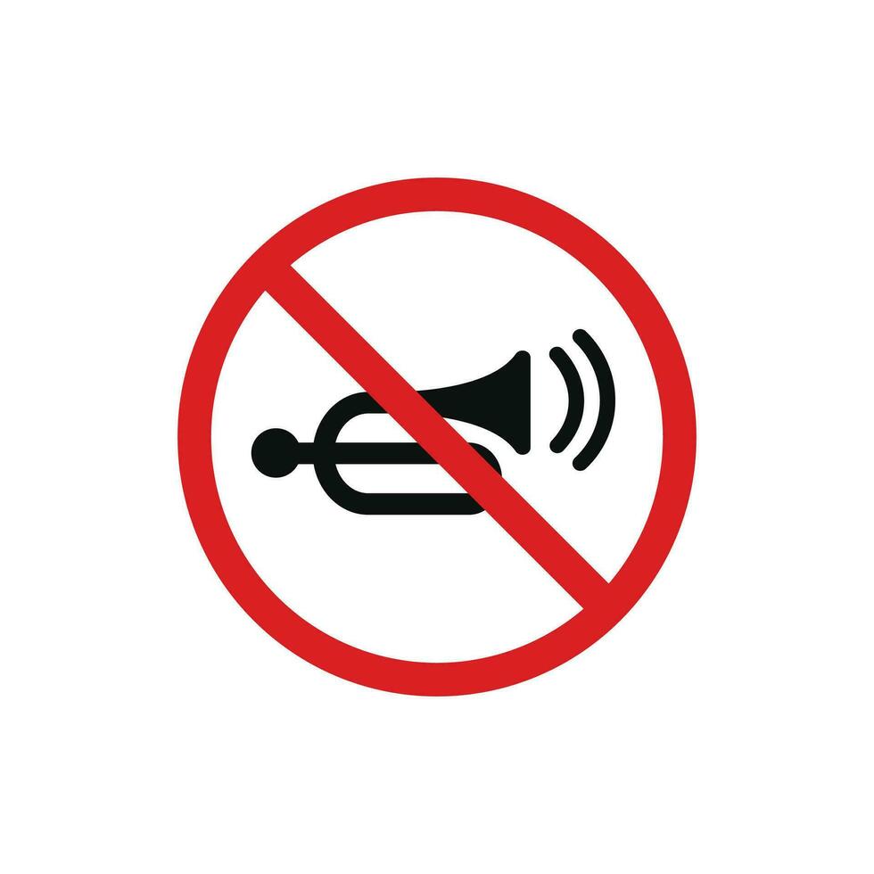 No horn icon sign symbol isolated on white background vector