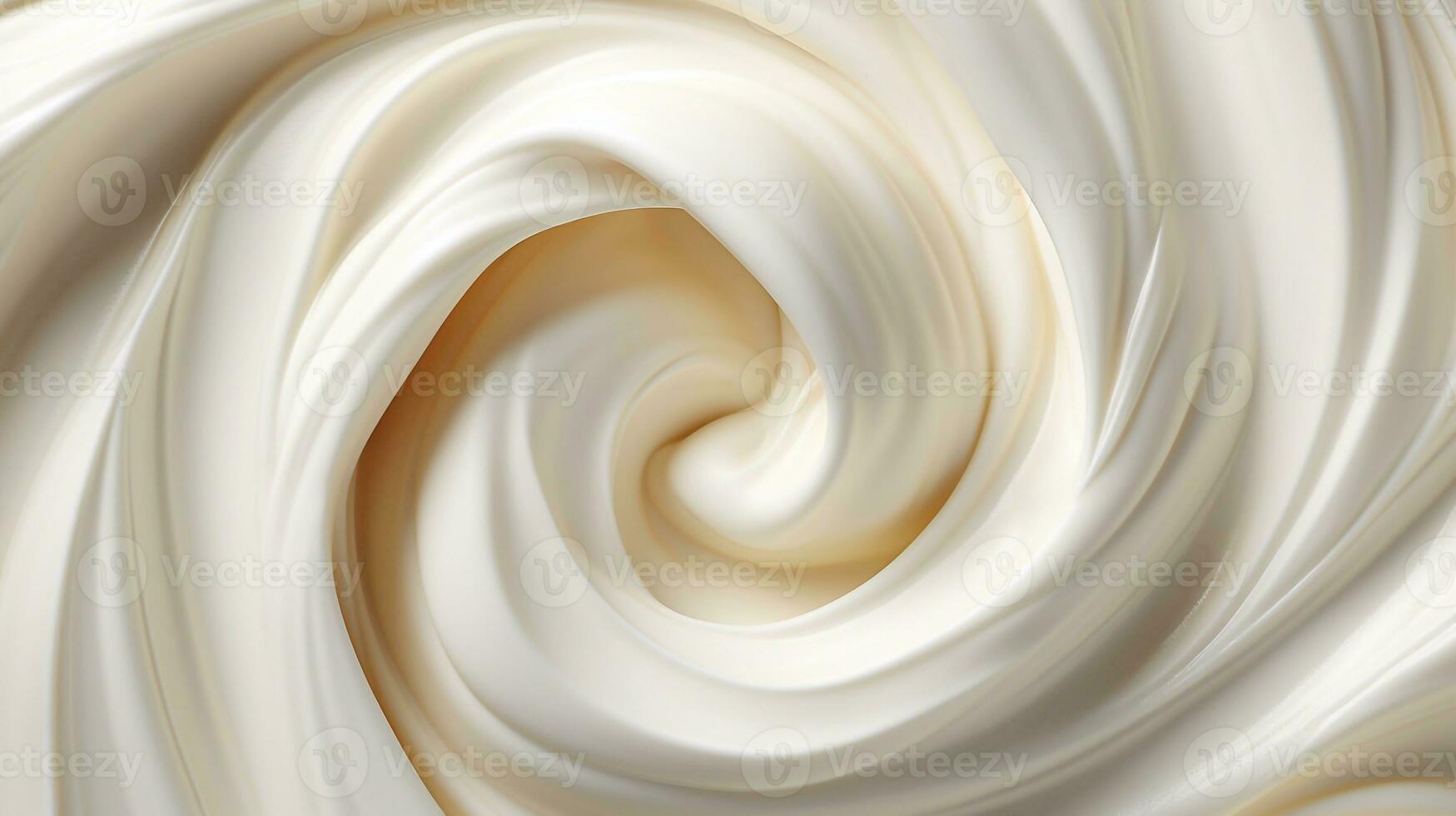 A picture of close up of white whipped cream or milk cream swirl texture for background use with copy space Generative AI photo