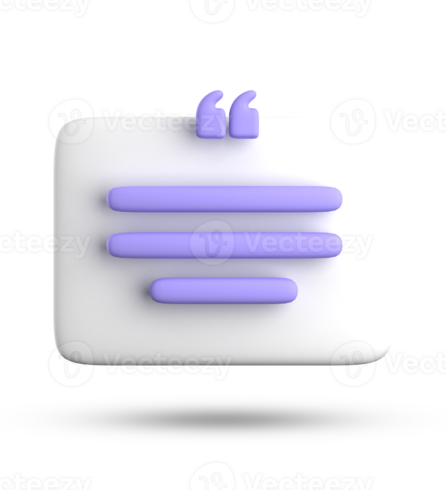 3d rendering of speech bubble for testimonial, 3D pastel icon set. png