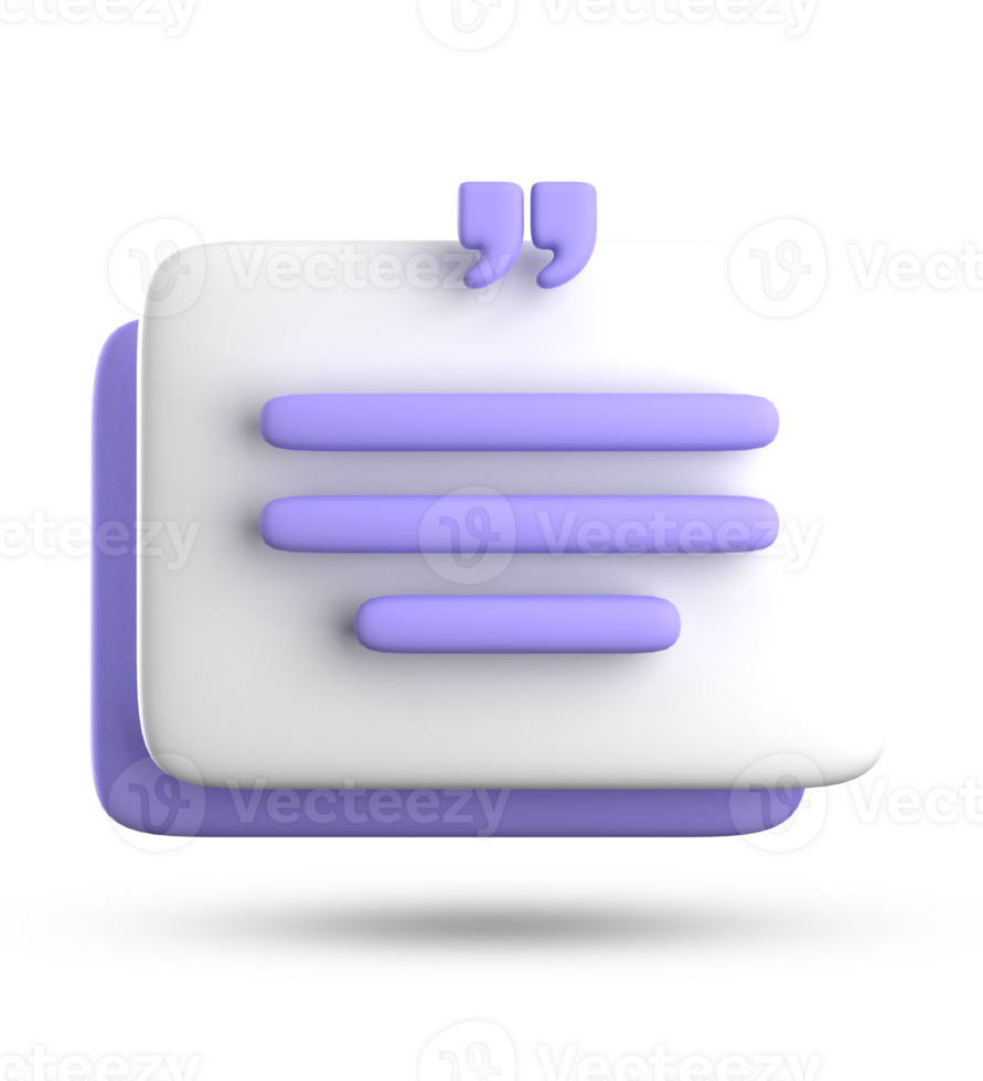3d rendering of speech bubble for testimonial, 3D pastel icon set. png